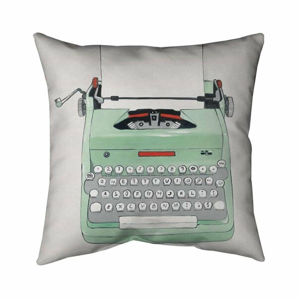 Fondo 26 x 26 in. Mint Typewriter-Double Sided Print Indoor Pillow FO2776646